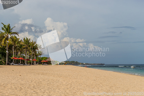 Image of Beautiful tropical beach with lush vegetation