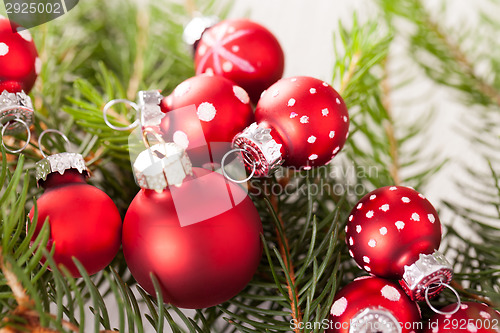 Image of Pretty red polka dot Christmas bauble