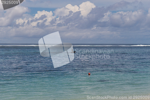 Image of Beautiful tropical beach with lush vegetation