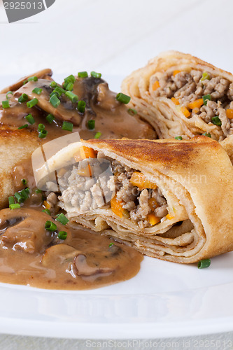 Image of Savory mince pancakes or tortillas