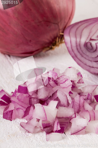 Image of Fresh finely diced red onion