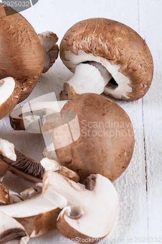 Image of Diced and whole agaricus brown button mushrooms