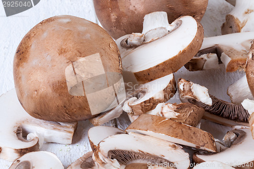 Image of Diced and whole agaricus brown button mushrooms