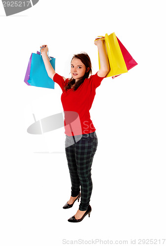 Image of Happy girl with shopping bag's.