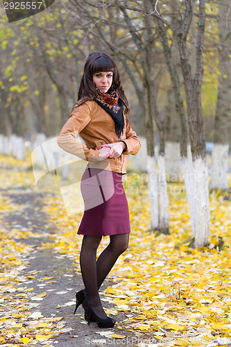 Image of Glamour girl in the autumn
