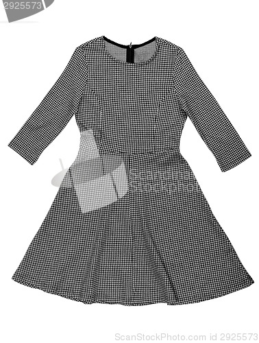 Image of checkered black and white dress