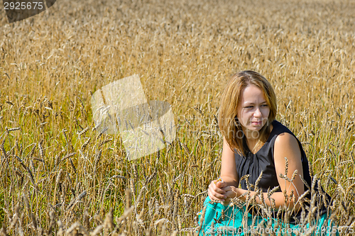 Image of Portrait of woman in field