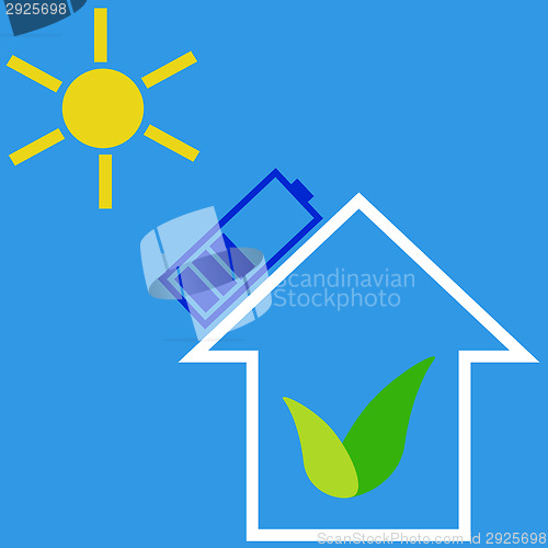 Image of Eco house with solar battery