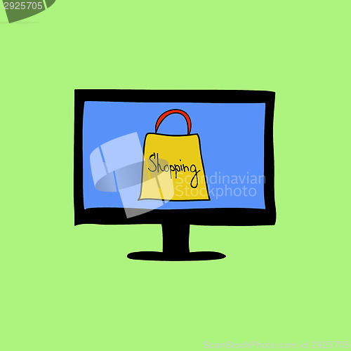 Image of Doodle color online shopping sign