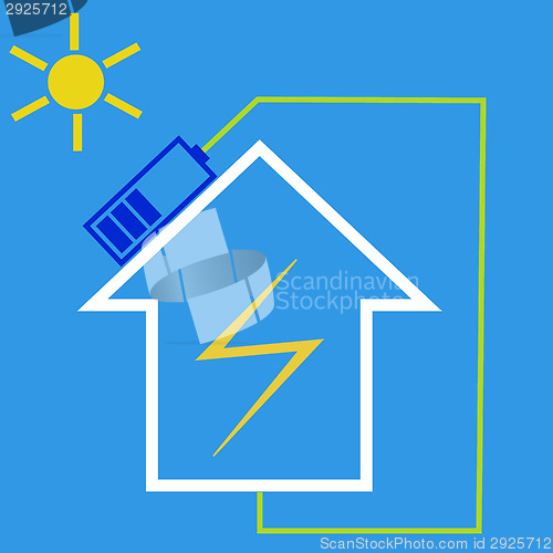 Image of Eco house with solar battery