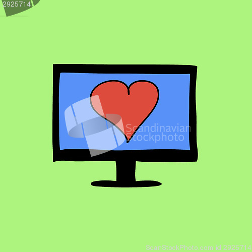 Image of Doodle color virtual love sign