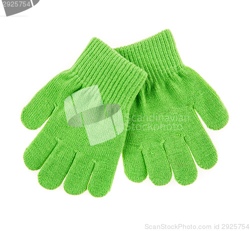 Image of knitted woolen baby gloves