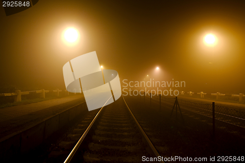 Image of Rails in the fog