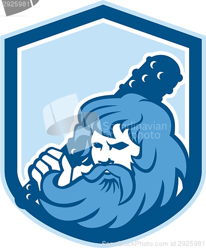 Image of Hercules Wielding Club Shield Retro
