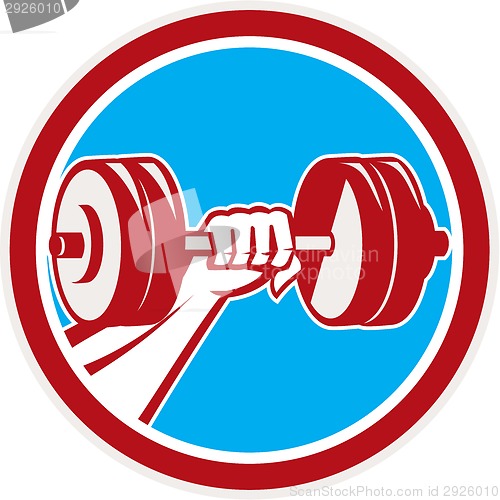 Image of Hand Lifting Dumbbell Front Circle Retro