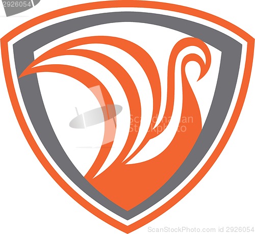 Image of Swan Viking Ship Shield Retro