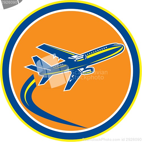 Image of Commercial Jet Plane Airline Flying Retro