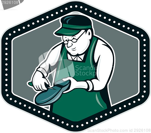 Image of Shoemaker Cobbler Shield Cartoon