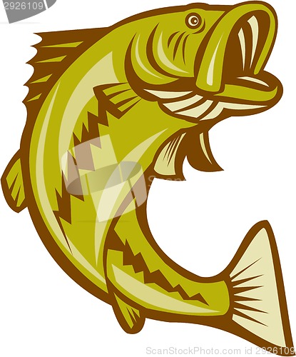 Image of Largemouth Bass Jumping Cartoon
