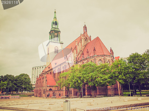 Image of Retro look Marienkirche in Berlin