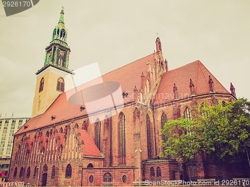 Image of Retro look Marienkirche in Berlin