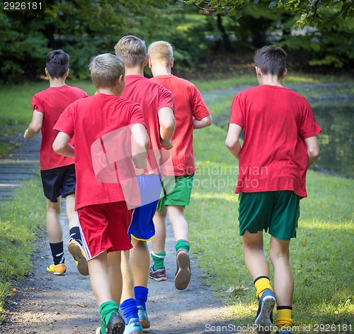 Image of Young male runners