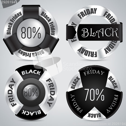 Image of Black friday badge set of 4