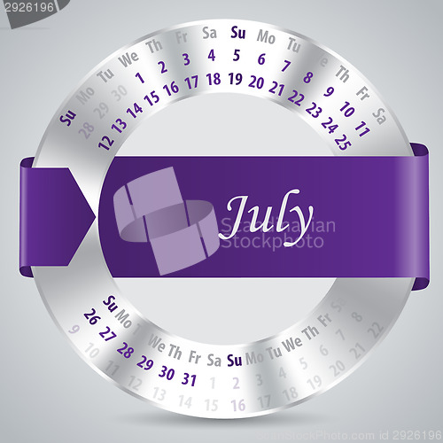 Image of 2015 july calendar design