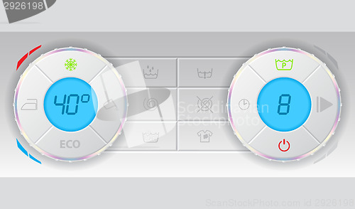 Image of Wash machine control deck with functions