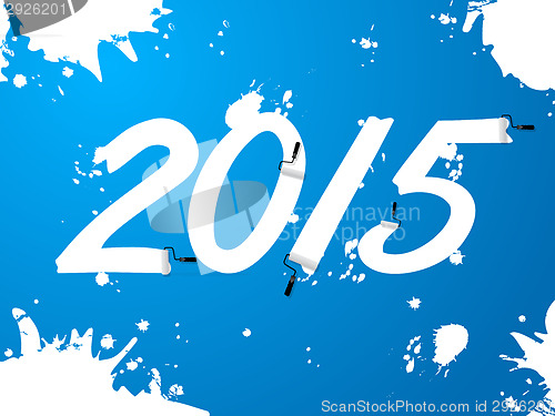 Image of Blue wallpaper with 2015 text and splatters