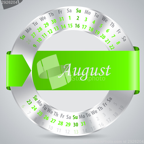 Image of 2015 august calendar design