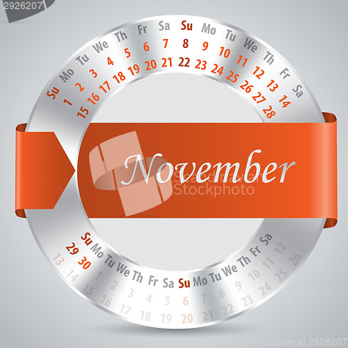 Image of 2015 november calendar design