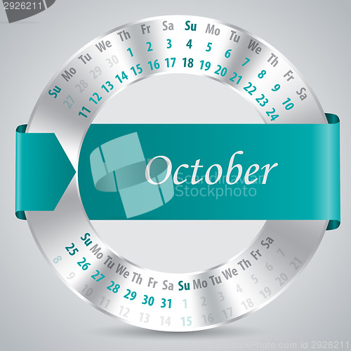 Image of 2015 october calendar design