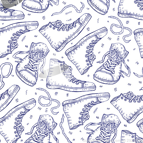 Image of Sneakers. Seamless background.