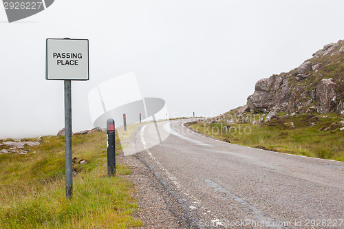 Image of Passing Place Sign at the side of the road