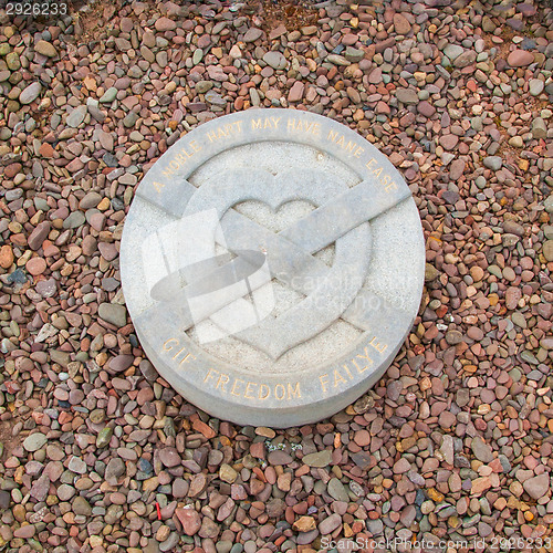 Image of MELROSE ABBEY, MELROSE - JULY 23. Final resting place of the hea