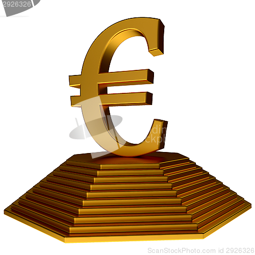 Image of golden pyramid and euro symbol