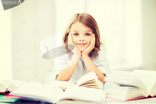 Image of student girl studying at school