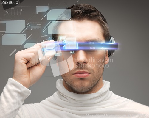 Image of man in futuristic glasses