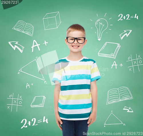 Image of smiling little boy in eyeglasses