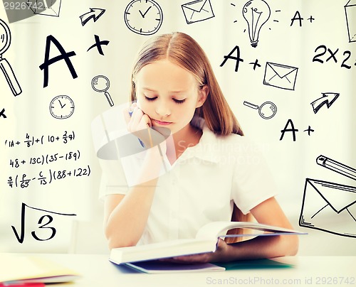 Image of student girl studying at school