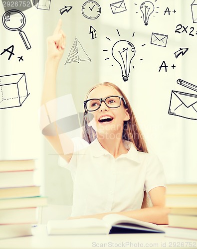 Image of student girl studying at school