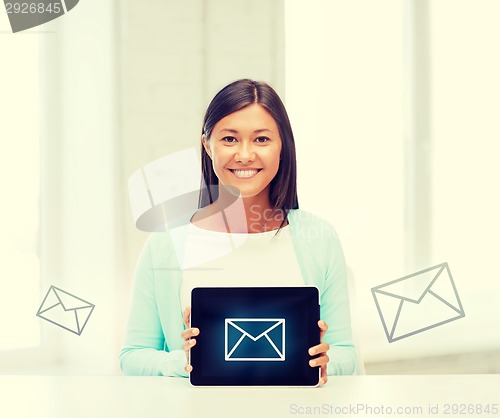 Image of businesswoman or student with tablet pc