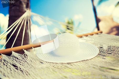 Image of picture of hammock with white hat