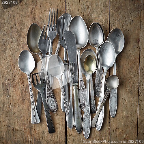 Image of old silver tableware