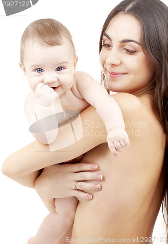 Image of happy mother with baby