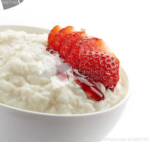 Image of Bowl of rice flakes porridge