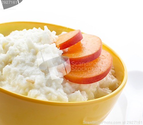 Image of Bowl of rice flakes porridge