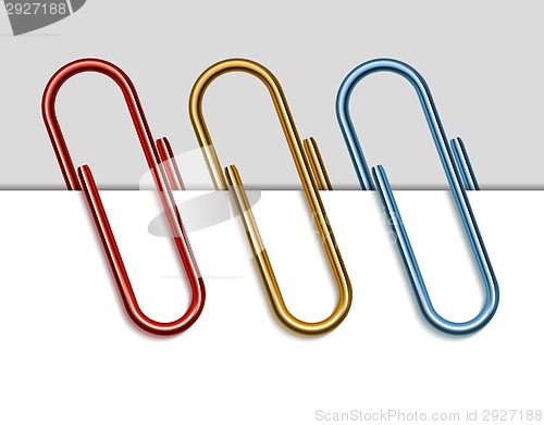 Image of Set of colored paper clips