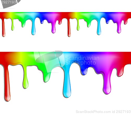 Image of brightly colored paint drips seamless patterns